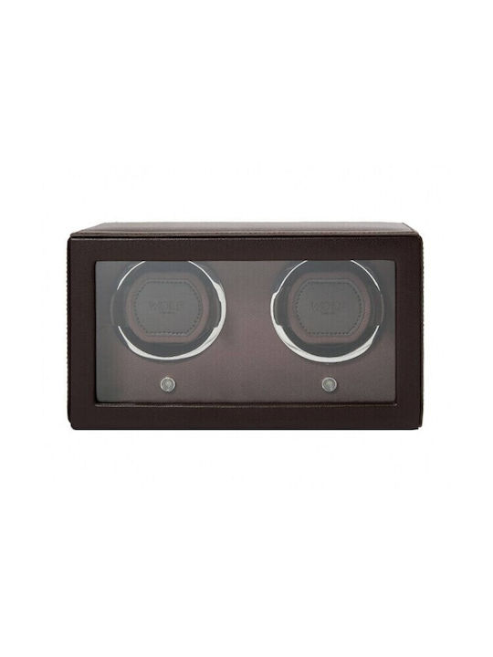 Wolf 1834 Watch Winder with Transparent Cover for 2 Watches Brown 461206-10940