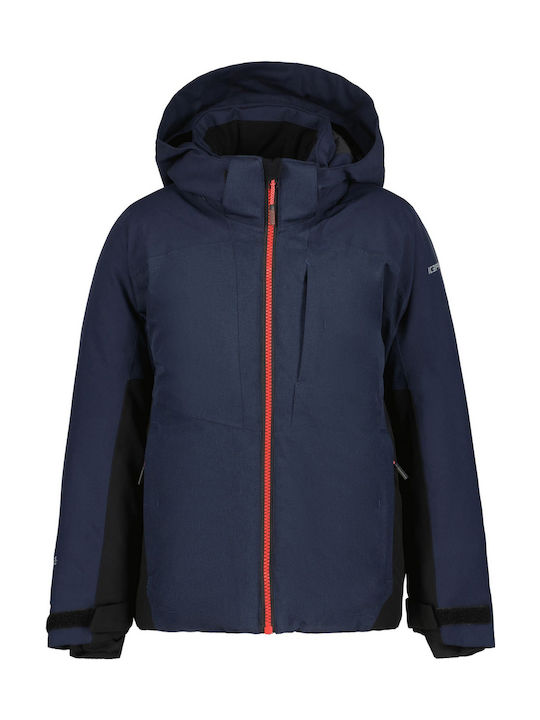 Lehr Waterproof Kids Casual Short Windproof Jacket with Hood Navy Blue