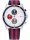 Tommy Hilfiger Parker Ceas Barbati 46mm Cronograf Baterie cu Material textil