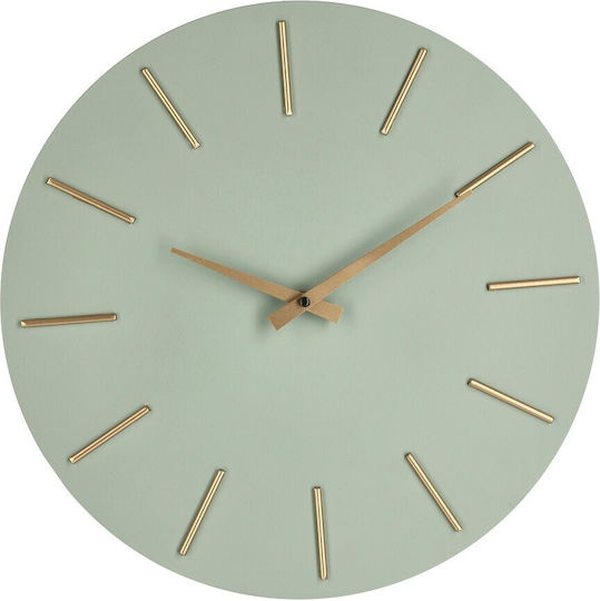 Bizzotto Timeline Wall Clock Wooden Green Ø40cm