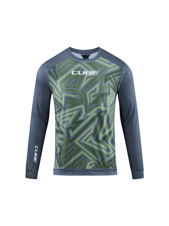 CUBE ATX Round Neck Jersey Ανδρική Μακρυμάνικη Μπλούζα Ποδηλασίας Πολύχρωμη