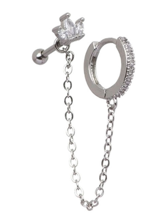 Ro-Ro Accessories Σκουλαρίκια Ear Climbers από Ασήμι με Πέτρες