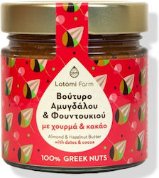 Latomi Farm Vegan Βούτυρο Ξηρών Καρπών Αμυγδάλου και Φουντουκιού με Χουρμά και Κακάο 210gr