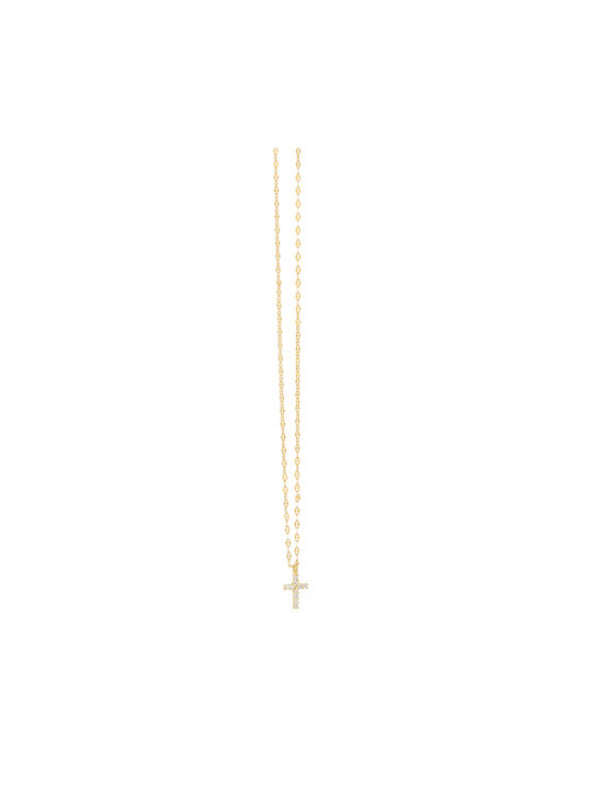 Prince Silvero Women's Cross from Gold Plated Silver with Chain