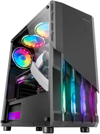Mars Gaming MC-X2 Gaming Midi-Turm Computergehäuse mit RGB-Beleuchtung Schwarz