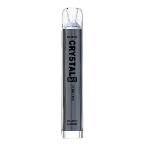 Crystal Vape Einweg-E-Zigarette 600 Einweg-E-Zigaretten Berry Ice ohne Nikotin 2ml Schwarz