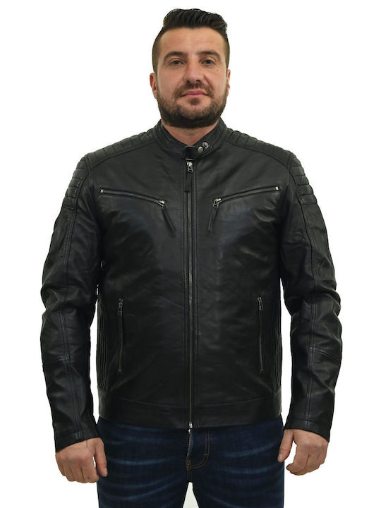 Men's Leather Jacket Adrian - Black