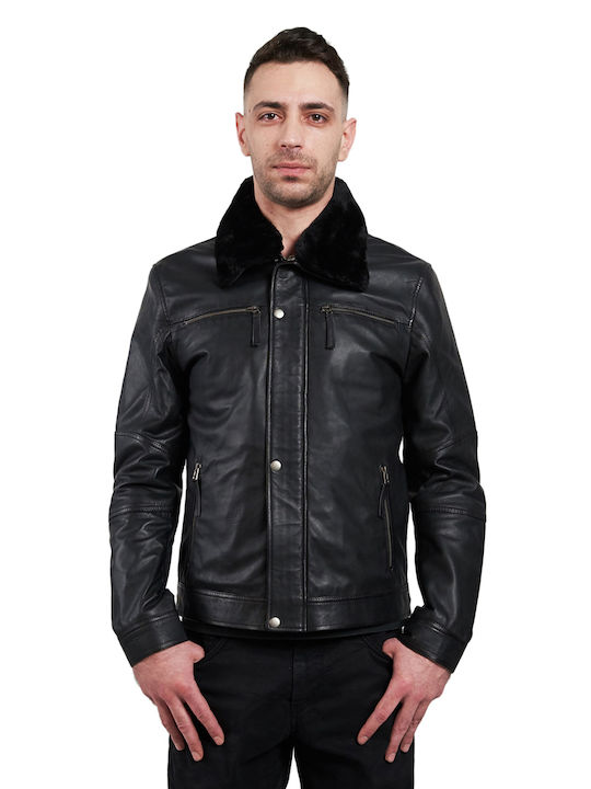 Men's Leather Jacket Oscar - Black