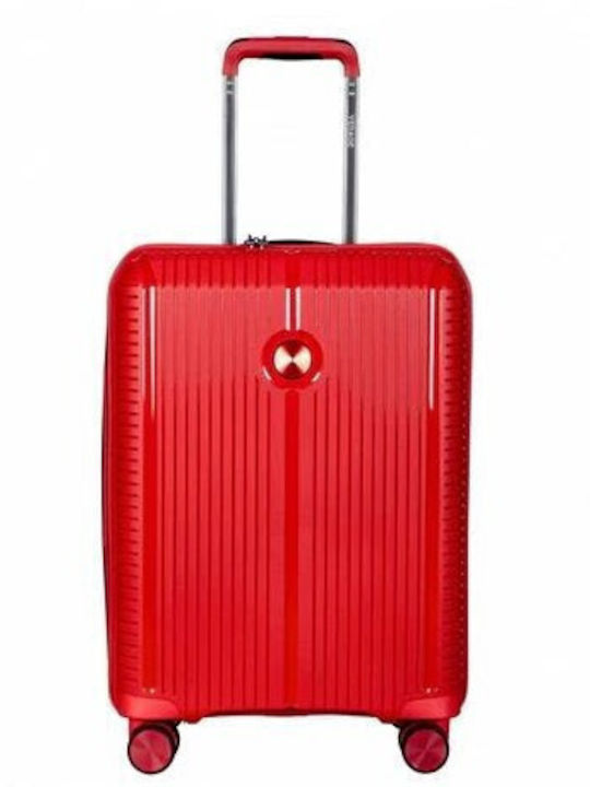 Verage Rome Cabin Hard Red Suitcase with 4 Whee...