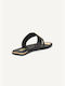 Deja Leather Women's Flat Sandals Black