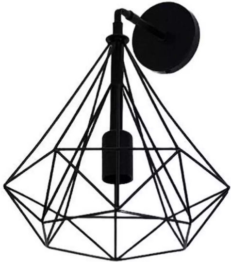 Stimeno Modern Leuchte Wand mit Fassung E27 Schwarz 25cm