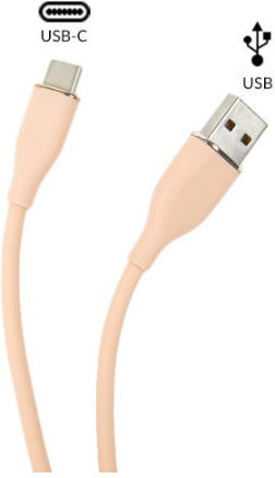 USB 2.0 Kabel USB Typ-C männlich - USB-A 66W PD Rosa 1m VB04418607