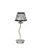 Gekas Retro Metal Table Lamp for Socket E14 with Shade and Silver Base
