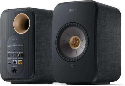 Kef LSX II Αυτοενισχυόμενα Ηχεία 2 Δρόμων με Bluetooth 70W (Ζεύγος) Carbon Black