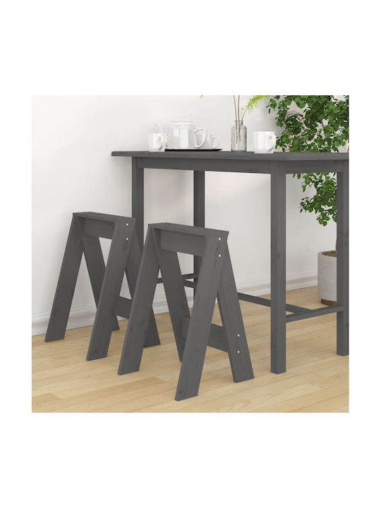 Stool Bar Wooden Gray 2pcs 40x40x60cm