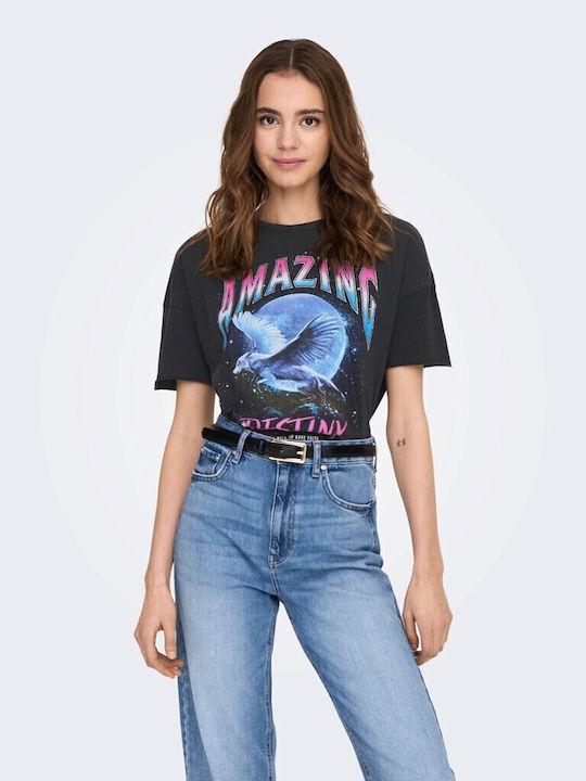 Only Damen Oversized T-Shirt Schwarz