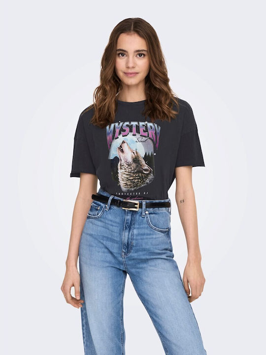 Only Mystery Damen Oversized T-Shirt Schwarz