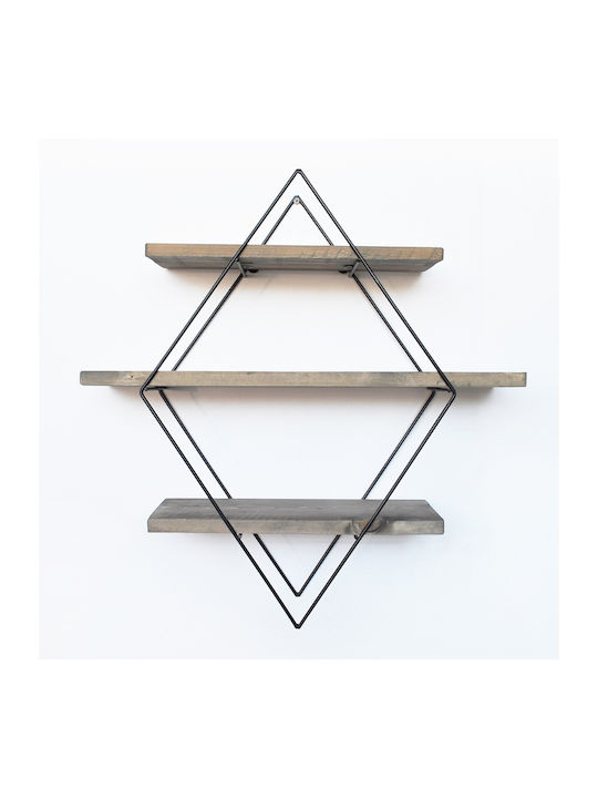Raft Perete Nuc / Negru 60x14x60cm