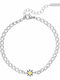 Oozoo Damentrailing Kette Mit Blumenmuster Aus Edelstahl 20cm