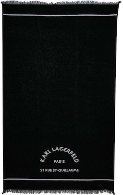 Karl Lagerfeld Beach Towel Cotton Black 180x110cm.