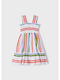 Mayoral Kids Dress Striped Sleeveless Orange