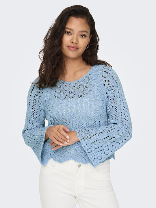 Only Women's Long Sleeve Sweater Light Blue