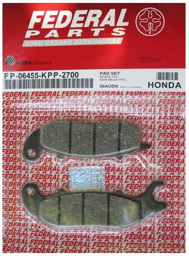 Federal Motorcycle Brake Pads for Innova Injection 125 / Cbr 125r (04-13) / Cbf 125