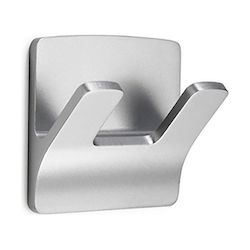 Inofix Metallic 2-Hook Kitchen Hanger with Sticker Silver S7905040