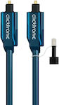 Clicktronic Optical Audio Cable TOS male - TOS male Μαύρο 10m (HC302)