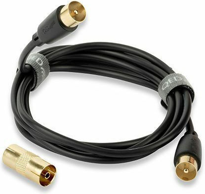 QED Antenna Cable Coax male - Coax female Black 3m (QE8157) 1pcs