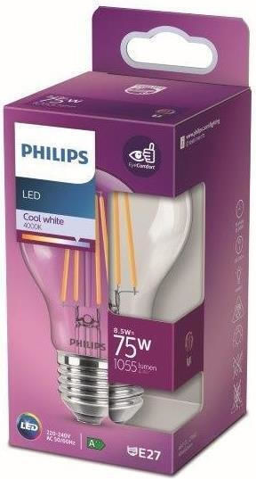 Philips Λάμπα LED 8.5W 104mm για Ντουί E27 και Σχήμα A60 Φυσικό Λευκό