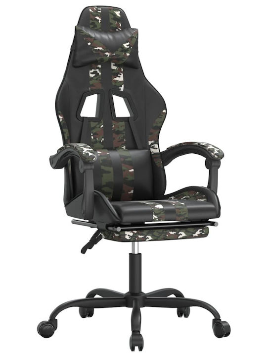 vidaXL 349542 Artificial Leather Gaming Chair with Footrest Camo Black