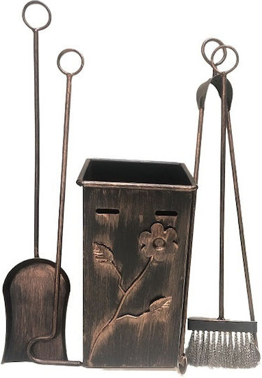 0300990000018 Fireplace Tool Set with Bucket Bronze