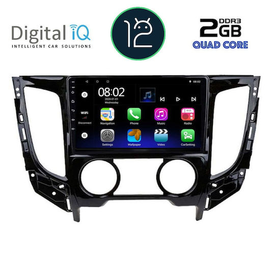 Digital IQ Ηχοσύστημα Αυτοκινήτου για Fiat Fullback Mitsubishi L200 2015+ με A/C (Bluetooth/USB/AUX/WiFi/GPS/Apple-Carplay/Android-Auto/CD) με Οθόνη Αφής 9"