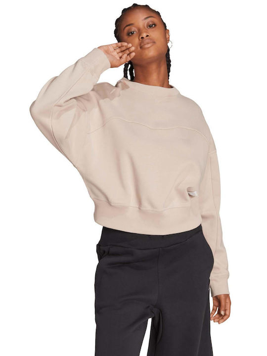 Adidas Lounge Women's Fleece Sweatshirt Beige