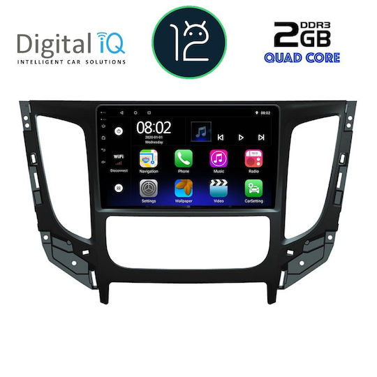 Digital IQ Ηχοσύστημα Αυτοκινήτου για Fiat Fullback Mitsubishi L200 2015+ με Clima (Bluetooth/USB/AUX/WiFi/GPS/Apple-Carplay/Android-Auto) με Οθόνη Αφής 9"