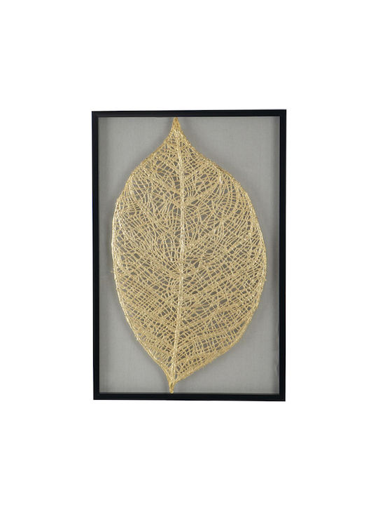 Artekko Wooden Wall Ornament Πλεχτό Φύλλο 60x3x90cm