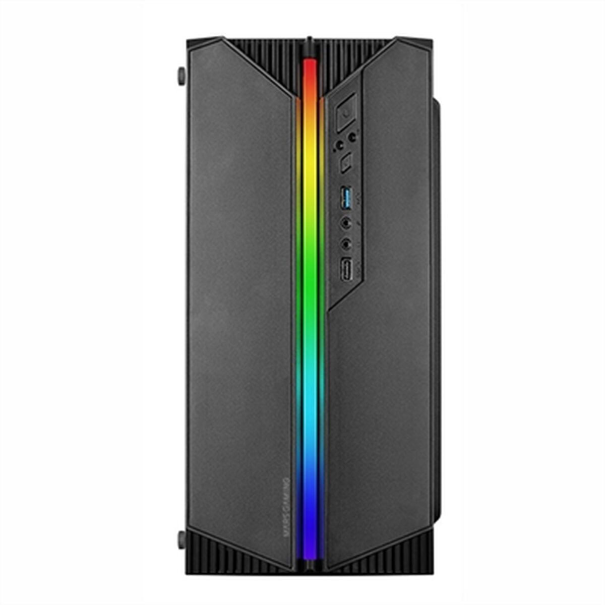 Mars Gaming MCS1 Gaming Mini Tower Computer Case with Window Panel and RGB Lighting Black