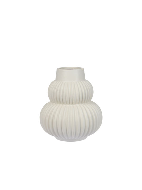 Zaros Ceramic Vase Dolomite Λευκό 18x18x20cm