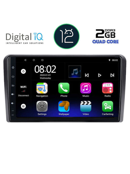 Digital IQ Автомобилна Аудио Система (Блутут/USB/AUX/WiFi/GPS/Apple-Carplay/Android-Auto/CD) с Тъчскрийн 9"