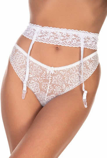 Comfort Garters with Lace Garter Lace Thin White
