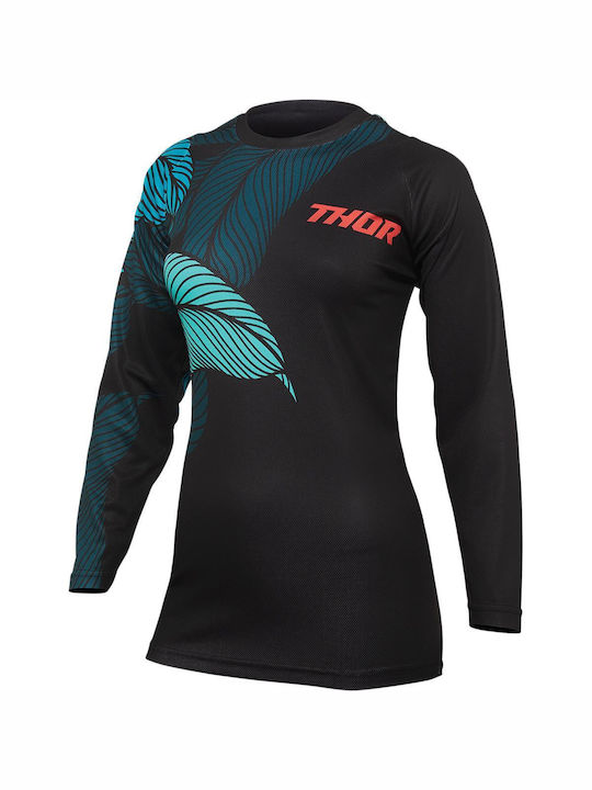 Thor Sector Urth Pentru femei Tricou Motocross Mânecă lungă Black/Teal