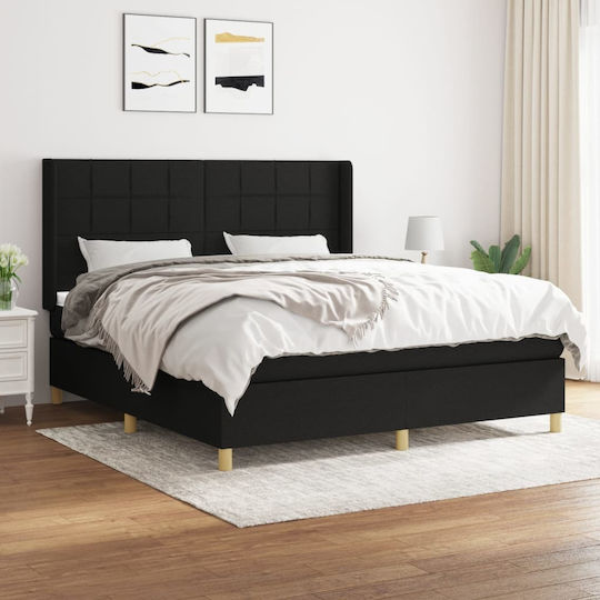 Bett Übergröße Mit Stoff bezogen Black mit Latten & Matratze 160x200cm