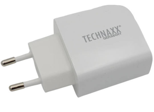 Technaxx Φορτιστής Χωρίς Καλώδιο με Θύρα USB-C 20W Λευκός (TX-196)