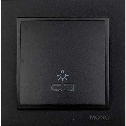 Mono Electric Despina Complete Wall Push Staircase Button with Frame Black 505-002036106