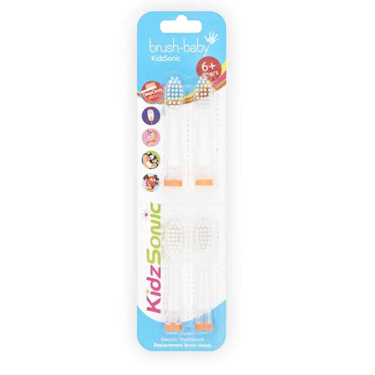 Brush Baby Capete De Schimb Pentru Periuță De Dinți Electrică Kidzsonic 58713 4 Bucăți Pentru 6+ Ani