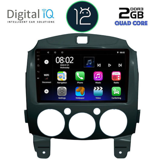 Digital IQ Автомобилна Аудио Система (Блутут/USB/AUX/WiFi/GPS/Apple-Carplay/Android-Auto/CD) с Тъчскрийн 9"