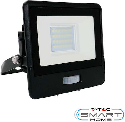 V-TAC Waterproof LED Floodlight 10W Warm to Cool White WiFi with Motion Sensor IP65