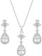 Gloria Hope Set with Necklace & Earrings from Brass with Stones
