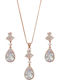 Gloria Hope Set with Necklace & Earrings from Brass with Stones